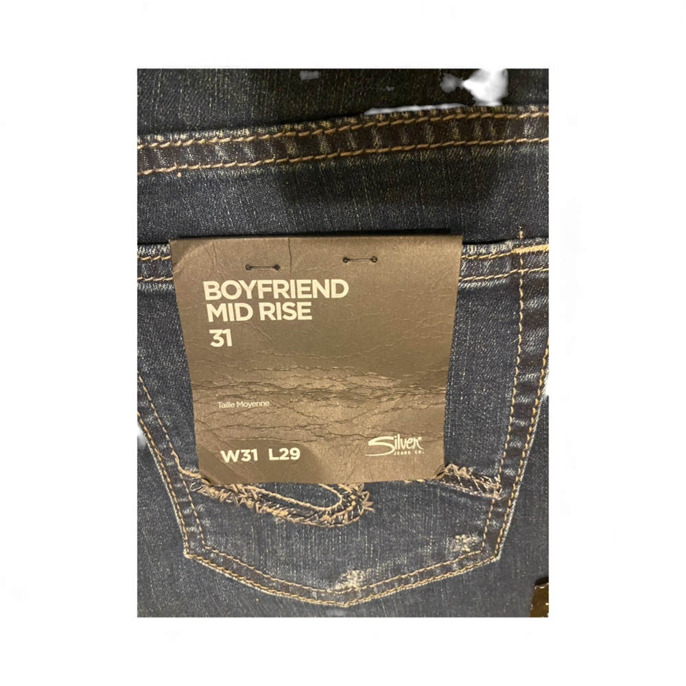 Silver Brand Jeans, New w/Tags, Size 31/29, Boyfriend Mid-Rise